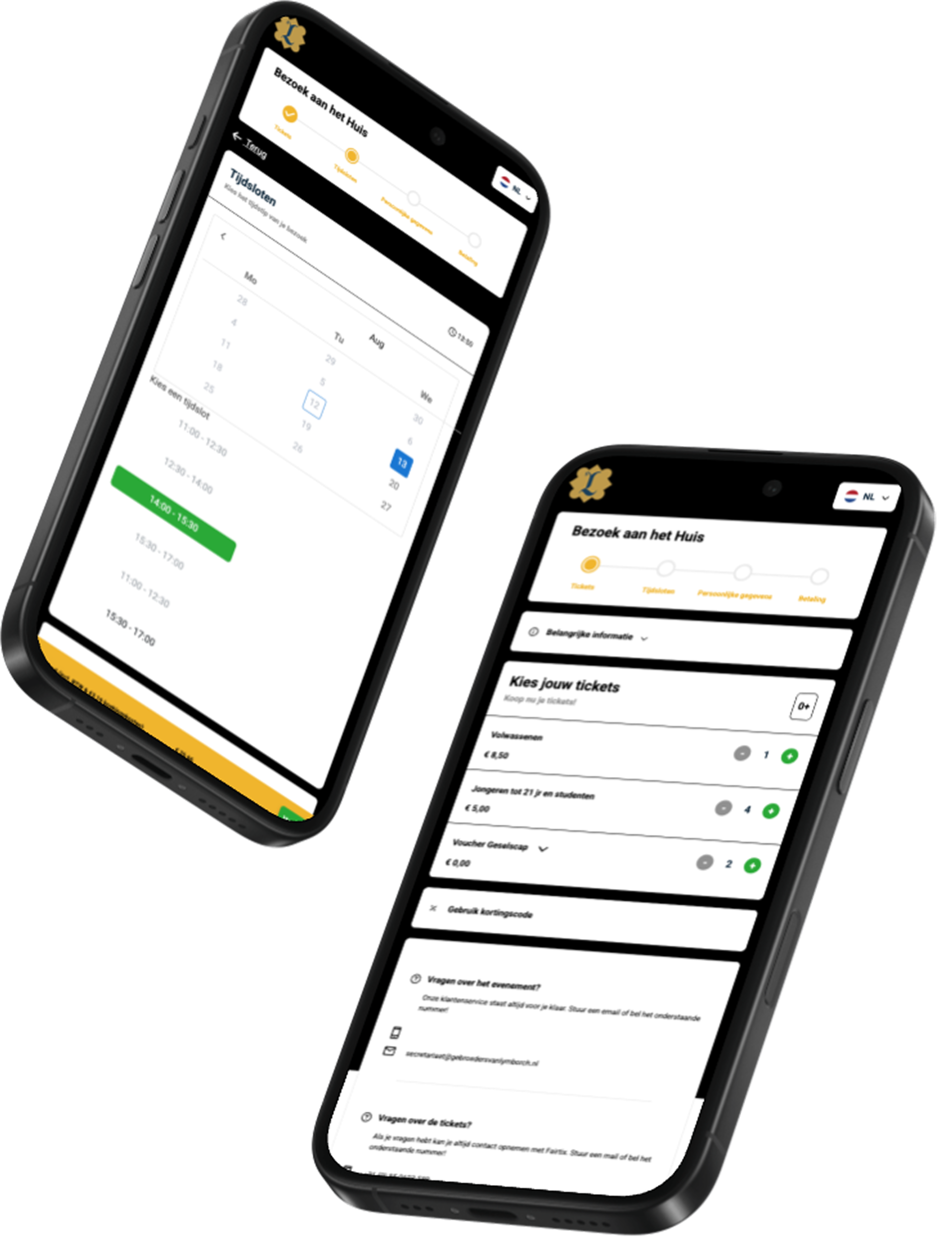 Phone tijdsloten Ticketverkauf Rapportage